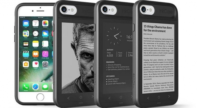 ペーパーディスプレイ付きスマホケース Oaxis「InkCase i7 Plus」