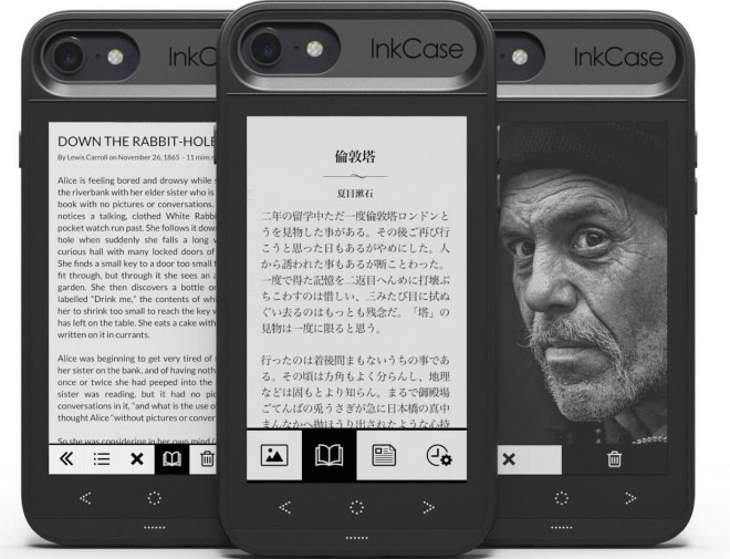 ペーパーディスプレイ付きスマホケース Oaxis「InkCase i7 Plus」