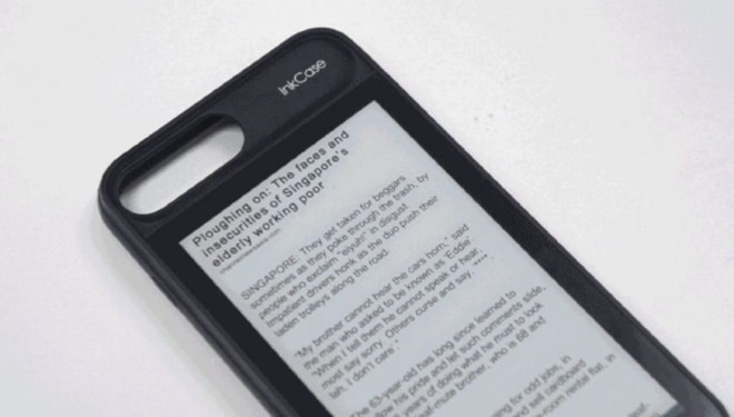 ペーパーディスプレイ付きスマホケース Oaxis「InkCase i7 Plus」