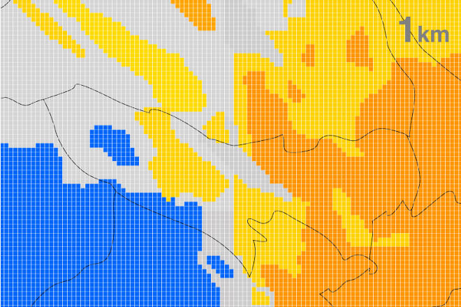 ゲリラ豪雨などの予測