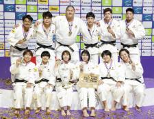 世界柔道、混合団体で日本6連覇　決勝でフランス破り有終の美