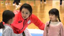 東京五輪・空手女子「形」銀メダルの清水希容選手らが親子に伝えたことは　宮城・角田市