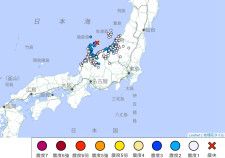 6月3日午前6時31分に発生した地震で揺れを観測した地域（気象庁HP引用）
