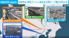 お盆休みの帰省ラッシュ始まる 渋滞ピーク最大45kmも