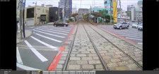 電車信号が赤のまま交差点に進入した際のドライブレコーダーの映像=熊本市提供