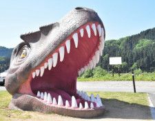 「食べちゃうぞ！」大口あけた恐竜の頭　撤去の危機に救いの手　福井
