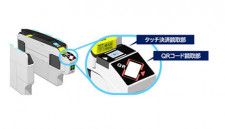 「タッチ決済」と「コード読み取り」対応の自動改札機のイメージ