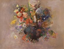 オディロン・ルドン《花》1905−10年頃　油彩、画布　 岐阜県美術館蔵