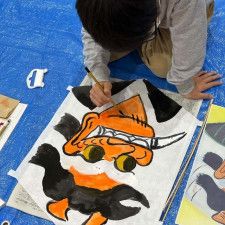大津絵を描いた凧作り教室