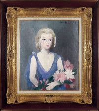 マリーローランサン 『マリオンリードバービーの肖像』15号 油彩