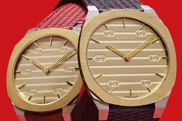 グッチの腕時計「グッチ 25H」新作“現代建築”着想、スリムなケース＆ブルーやゴールドのダイアル