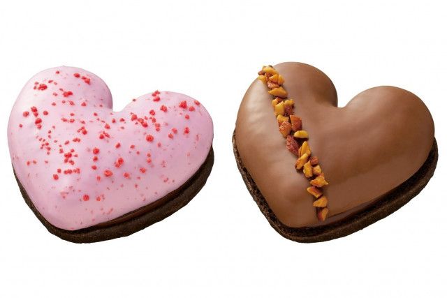 ミスタードーナツとゴディバのバレンタイン限定“ほどける口どけ”「ハートショコラ」生チョコをサンド
