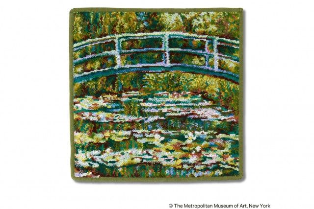 フェイラー×メトロポリタン美術館、モネの“睡蓮の池”風景画やクリムトの油絵作品を描いたハンカチ