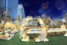 大名古屋ビルヂングのクリスマスイルミネーション、“シャンパンゴールド”にきらめく空中庭園