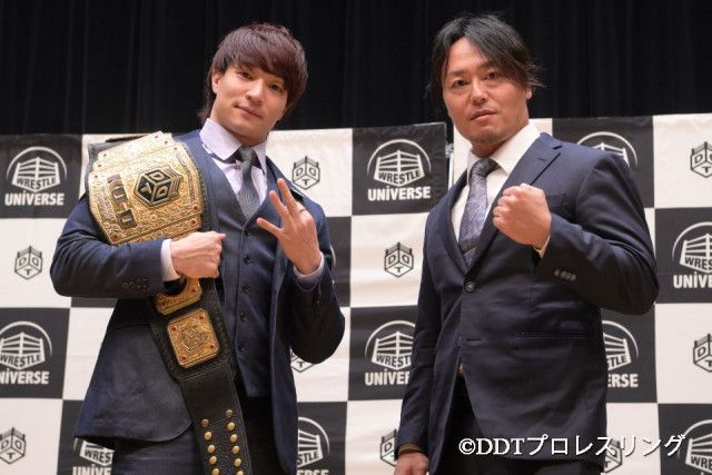 【DDT】HARASHIMAが4年ぶり返り咲きで「新しいDDT見せたい」、上野「このベルトに一番似合う男に」 3・17KO-D戦会見
