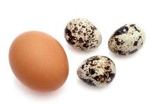 鶏卵（左）とウズラの卵（写真はイメージ）【写真：写真AC】