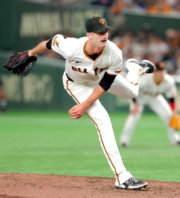 【巨人】先発・グリフィンが７回６安打無失点で７奪三振で降板…防御率は１.０４→０.９２に向上
