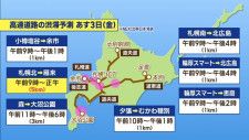 車間距離など注意　北海道内の高速道路　渋滞予測　NEXCO東日本