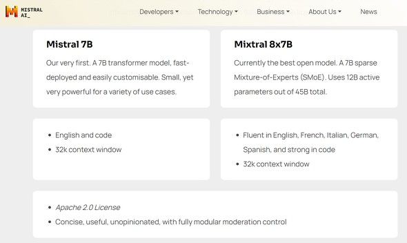 Microsoftも出資するAI企業Mistral、オープンソースLLM「Mixtral 8x22B」リリース