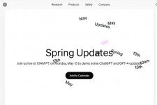 画面にカーソルを置くと「Spring」「Updates」などの文字が散る