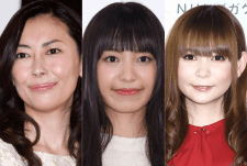 金髪へイメチェンした女性芸能人たち。左から中山美穂、miwa、中川翔子