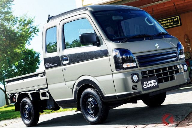 新車151万円！ スズキ「斬新軽トラ」がスゴい！ 5速MT×「デフロック付き高性能4WD」に精悍“黒すぎ顔”がカッコイイ！ ワイルド仕様の「スーパー キャリイ」は日常使いも違和感ナシ(くるまのニュース) - goo ニュース