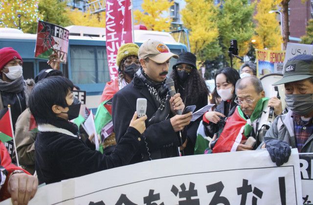 「虐殺やめろ」「子ども殺すな」　在大阪米領事館前で抗議