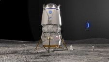 アルテミス計画で使われるブルーオリジンの月着陸船「ブルームーン」のイメージ（同社提供・共同）