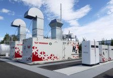 ヤンマーホールディングスが開設する水素発電システムの実証実験施設＝30日、岡山市
