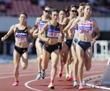 女子800メートル（タイムレース）　2分3秒98で優勝した田中希実（99）＝岐阜長良川競技場