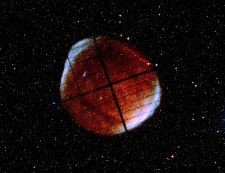 観測衛星「XRISM」が撮影した、超新星爆発の残骸「SN1006」＝2月（JAXAなど提供）