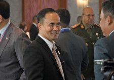 ラオス・ルアンプラバンで開かれたASEAN国防相会議に出席したミャンマーの代表＝5日（共同）