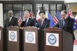 日米豪比防衛相、ハワイで会談　対中国抑止、南シナ海巡り結束
