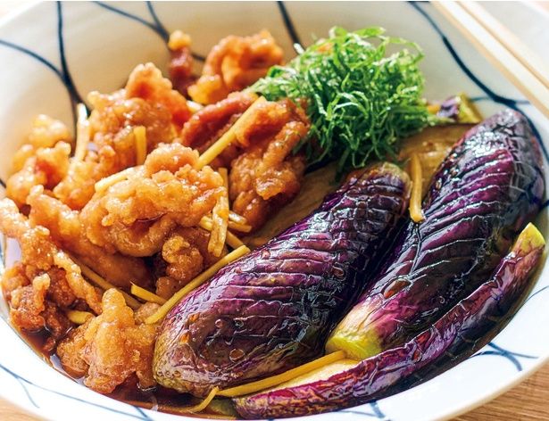 じゅわっとしみた甘酸っぱいタレが食欲をそそる！「豚こまとなすの揚げびたし」