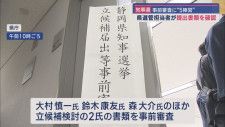 静岡県知事選　立候補の届け出に必要な書類の事前審査行われる　立候補表明の3陣営以外に、2人が出席