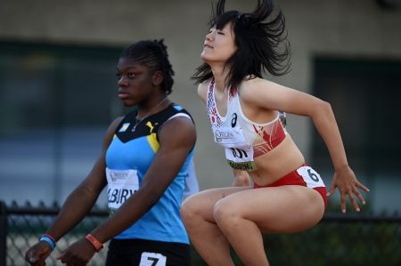 女子100m準決勝の土井杏南