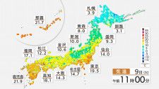 風の向きで大きな気温差に 天気回復に向かうも関東・東北では午後も雨続く
