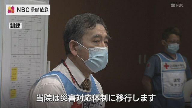 医師ら150人参加 長崎原爆病院で大地震想定した災害訓練