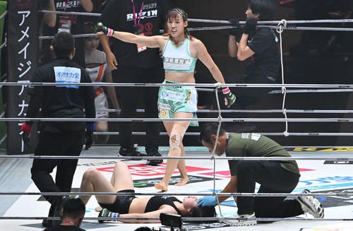 【RIZIN】伊澤星花、体重超過の相手に肩固め一本でお仕置き「もうケリはついた」とスッキリ