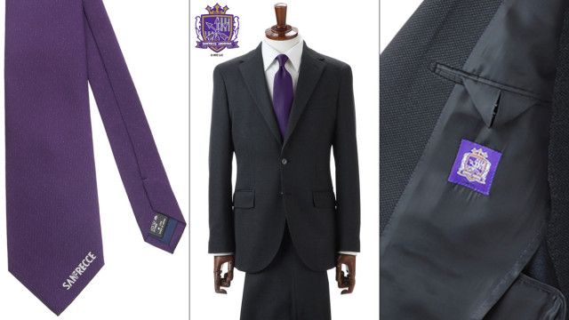 サンフレッチェ広島、NEW公式スーツの「レプリカ」登場！紫ネクタイと“相性最高”のネイビードット柄