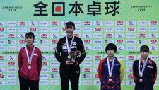 張本美和が2連覇　ジュニア女子シングルスランキング＜全日本卓球2024＞