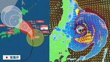 【台風情報】台風5号は東北地方に上陸へ　12日は大荒れの天気に　気象庁は暴風・高波・大雨災害に警戒を呼びかけ　1時間ごとの雨・風シミュレーション