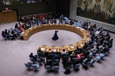 国連安全保障理事会は、パレスチナの国連正式加盟申請の勧告に関する決議案を１９日に採決する。３月撮影（２０２４年　ロイター/Andrew Kelly）