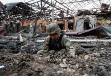 ロシアは２３日、ウクライナ北東部ハリコフをミサイルで攻撃し、印刷工場で７人が死亡した。（２０２４年　ロイター/Sofiia Gatilova）