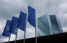　欧州中央銀行（ＥＣＢ）は６日、主要政策金利の０．２５％ポイント引き下げを決定した。利下げは２０１９年９月以来、４年９カ月ぶり。６日撮影（２０２４年　ロイター／Wolfgang Rattay）