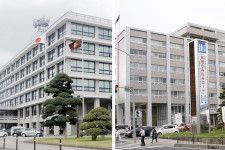島根県庁（左）と鳥取県庁