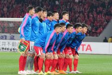 日本開催の一戦では森保ジャパンに０−１で敗れた北朝鮮。写真：サッカーダイジェスト／JMPA代表撮影