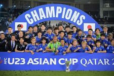 U-23アジア杯を制した日本はパリ五輪の本大会でD組に。写真：金子拓弥（サッカーダイジェスト写真部）