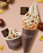 ゴディバ「つぶつぶマロン ソフトクリーム」発売、ホワイトチョコレートバニラとミックスチョコレート