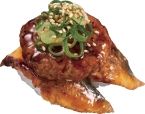 かっぱ寿司×格之進コラボ、ハンバーグにぎり3品を4月11日発売、初の「肉」コラボ、国産牛肉とブランド豚「白金豚」をブレンドした肉を使用、うなぎにハンバーグの「うなハン」も展開